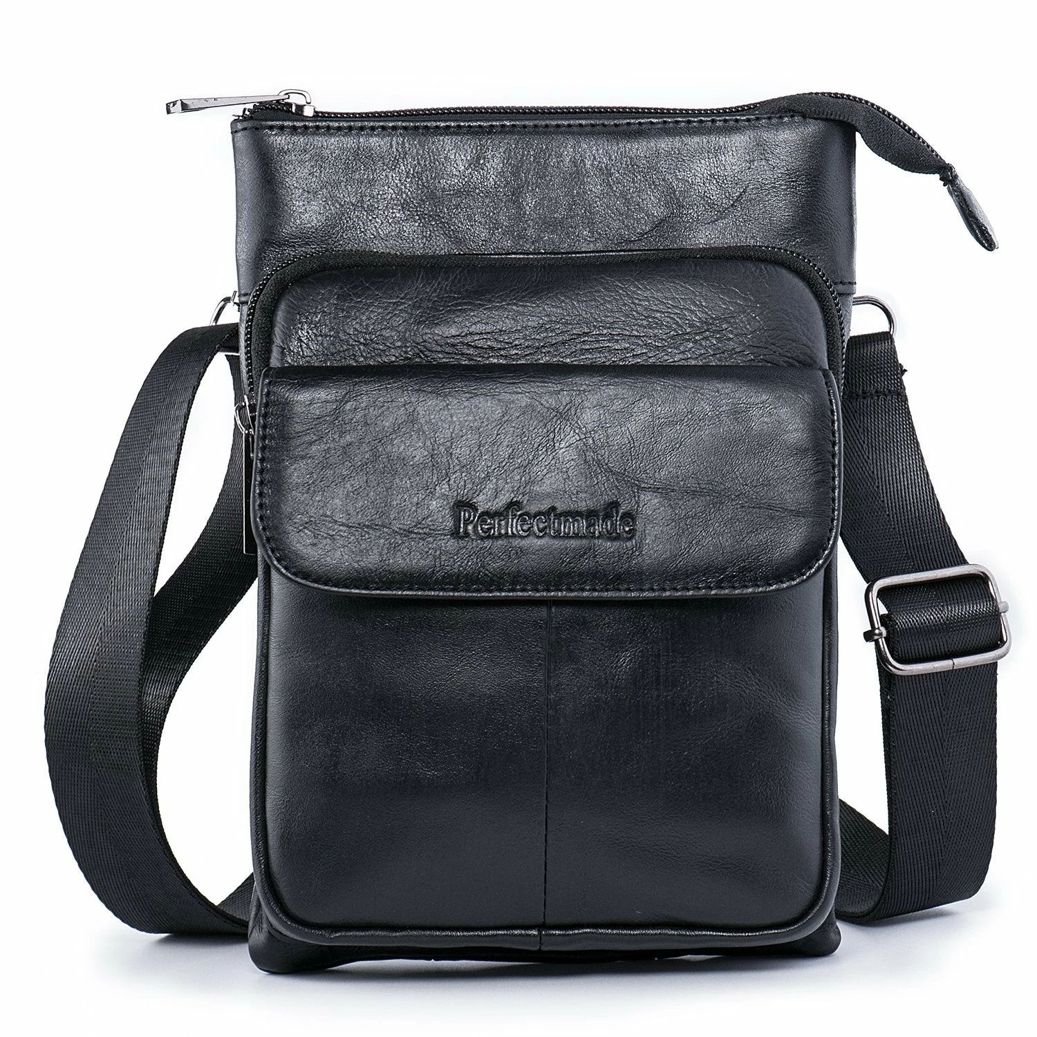 Pofomede Shoulder Bag Men, Small Cross Body Bag Messenger Purse Travel Bag Leather Multi-pocket Crossbody Wallet Satchel Handbag Casual Day Pack Organizer Carrying Bag Hiking Work Outdoor Sports Black 7 Pofomede Shoulder Bag Men, Small Cross Body Bag Messenger Purse Travel Bag Leather Multi-pocket Crossbody Wallet Satchel Handbag Casual Day Pack Organizer Carrying Bag Hiking Work Outdoor Sports Black - Image 7