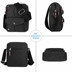 Catmacas Small Vintage Durable Multi-pocket Canvas Shoulder Ipad Messenger Bag Satchel Crossbody Sling Bag Fanny Bag For Men And Women Black 11 Catmacas Small Vintage Durable Multi-pocket Canvas Shoulder Ipad Messenger Bag Satchel Crossbody Sling Bag Fanny Bag For Men And Women Black -Cole Haan Shop 81x0VLjtLBL