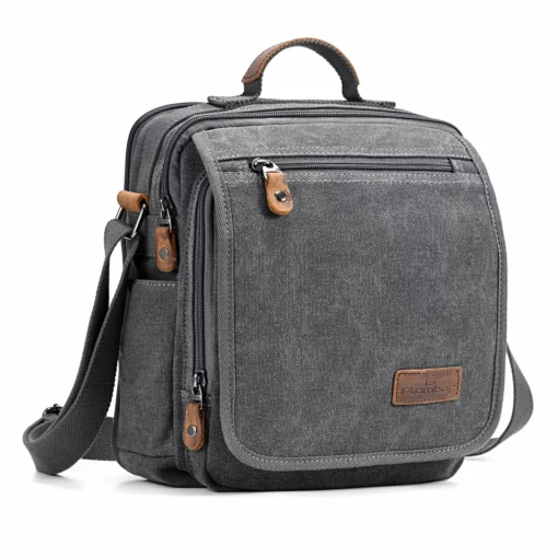 Plambag Canvas Messenger Bag Small Travel School Crossbody Bag Fit IPad Grey 1 Plambag Canvas Messenger Bag Small Travel School Crossbody Bag Fit IPad Grey -Cole Haan Shop 91 FEqnFX5L
