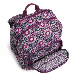 Vera Bradley Campus Tech Backpack, Signature Cotton (Purple/Lilac Medallion, One Size) -Cole Haan Shop 91jsrMkqUAL