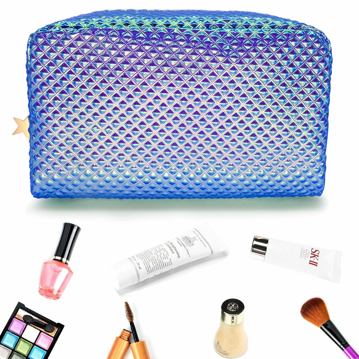Holographic Cosmetic Bag Makeup Bag Toiletry Travel Bag Handy Large Protable Wash Pouch Waterproof Zipper Handbag Carry Case Organizer Mermaid Makeup Brush Bag(shiny Purple Bag) 3 Holographic Cosmetic Bag Makeup Bag Toiletry Travel Bag Handy Large Protable Wash Pouch Waterproof Zipper Handbag Carry Case Organizer Mermaid Makeup Brush Bag(shiny Purple Bag) - Image 3
