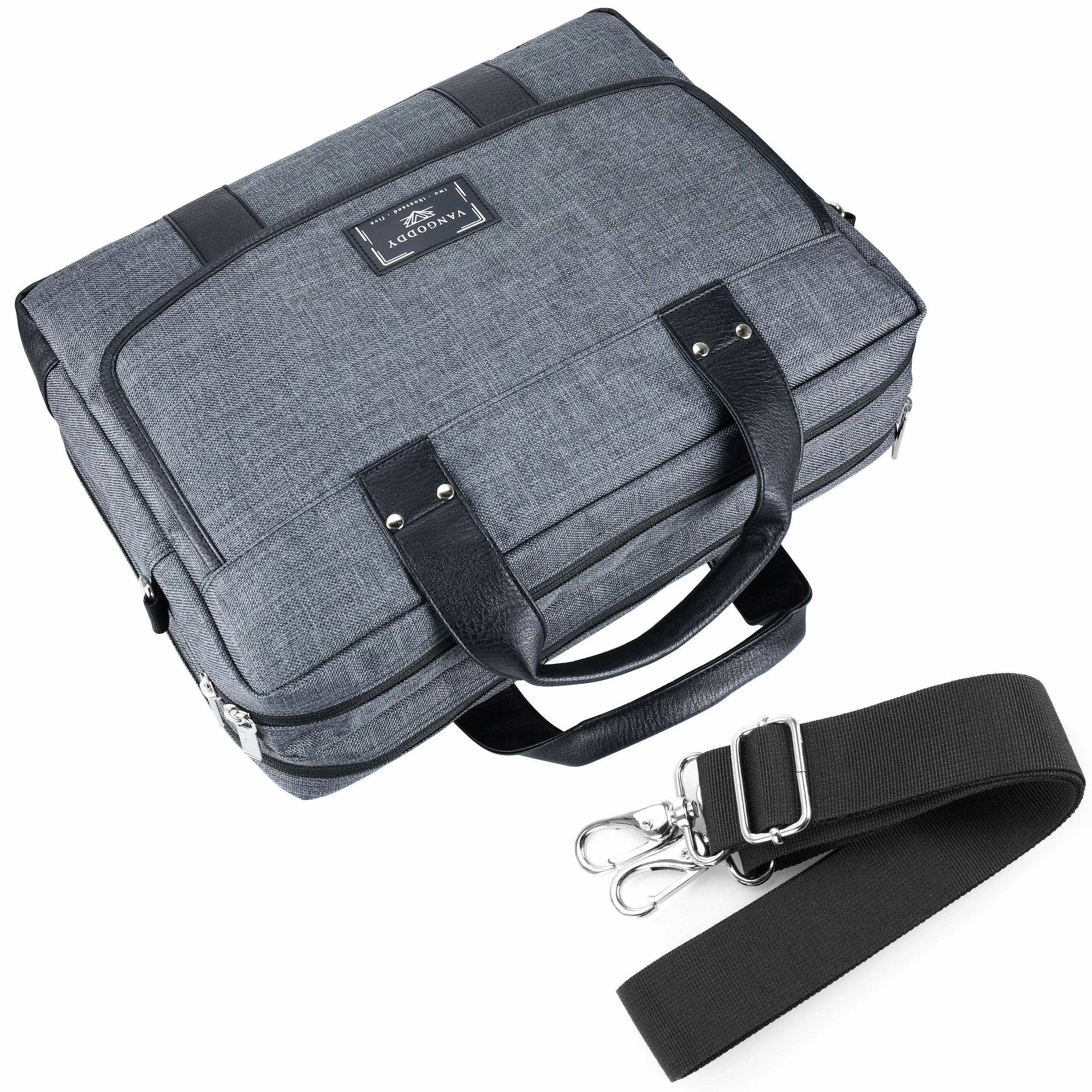 Vangoddy Chrono Grey Rugged Tote Crossbody Shoulder Bag For Lenovo Flex 3 | IdeaPad | ThinkPad E L P Series 15.6" Laptop + Sync And Charge Cable 5 Vangoddy Chrono Grey Rugged Tote Crossbody Shoulder Bag For Lenovo Flex 3 | IdeaPad | ThinkPad E L P Series 15.6" Laptop + Sync And Charge Cable - Image 5