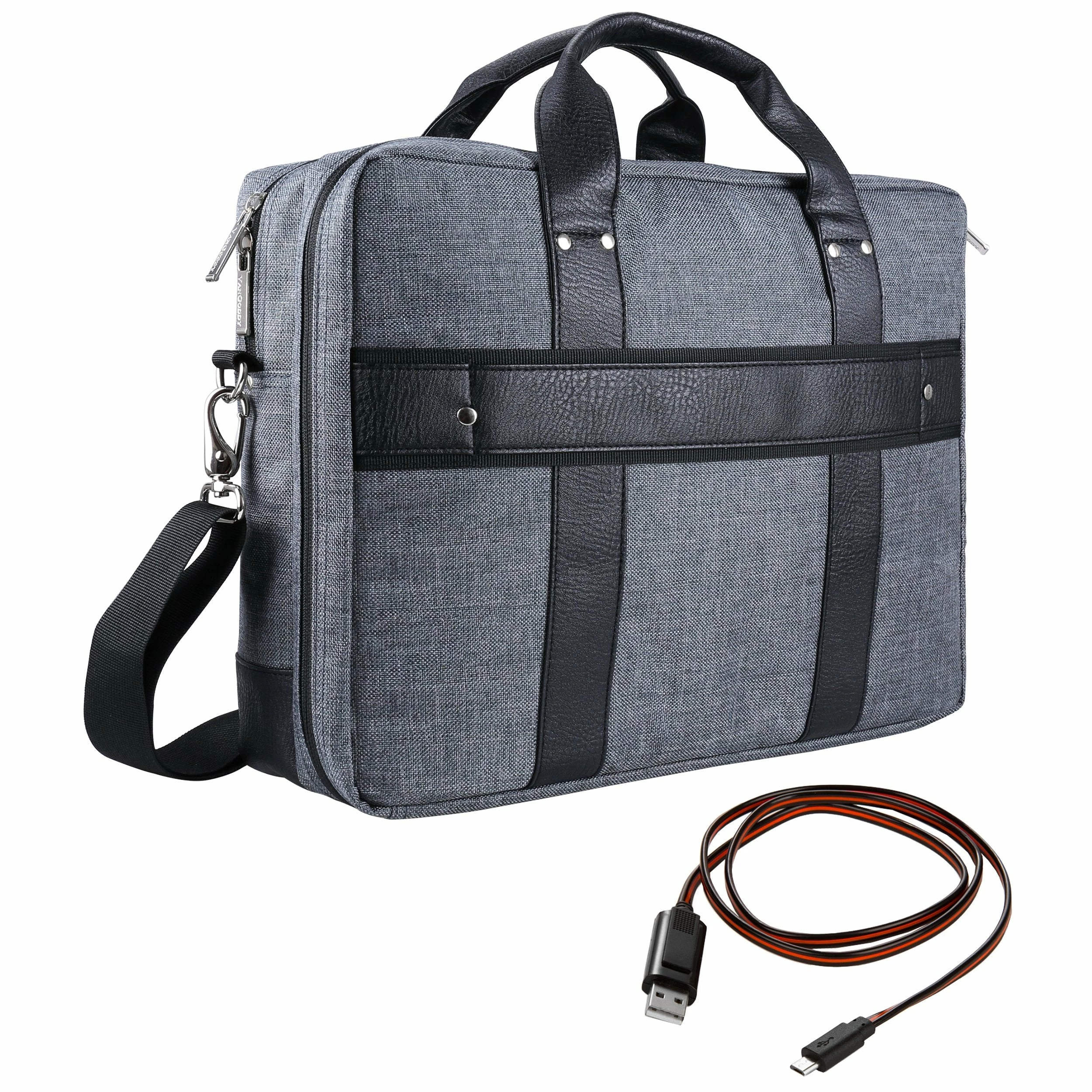Vangoddy Chrono Grey Rugged Tote Crossbody Shoulder Bag For Lenovo Flex 3 | IdeaPad | ThinkPad E L P Series 15.6" Laptop + Sync And Charge Cable 1 Vangoddy Chrono Grey Rugged Tote Crossbody Shoulder Bag For Lenovo Flex 3 | IdeaPad | ThinkPad E L P Series 15.6" Laptop + Sync And Charge Cable