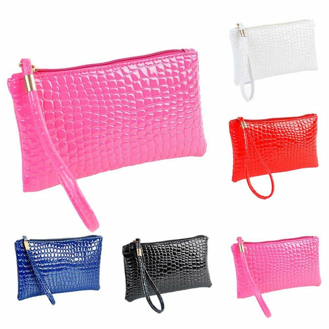 Fahion Handbag Womens Crocodile PU Leather Clutch 2 Fahion Handbag Womens Crocodile PU Leather Clutch - Image 2