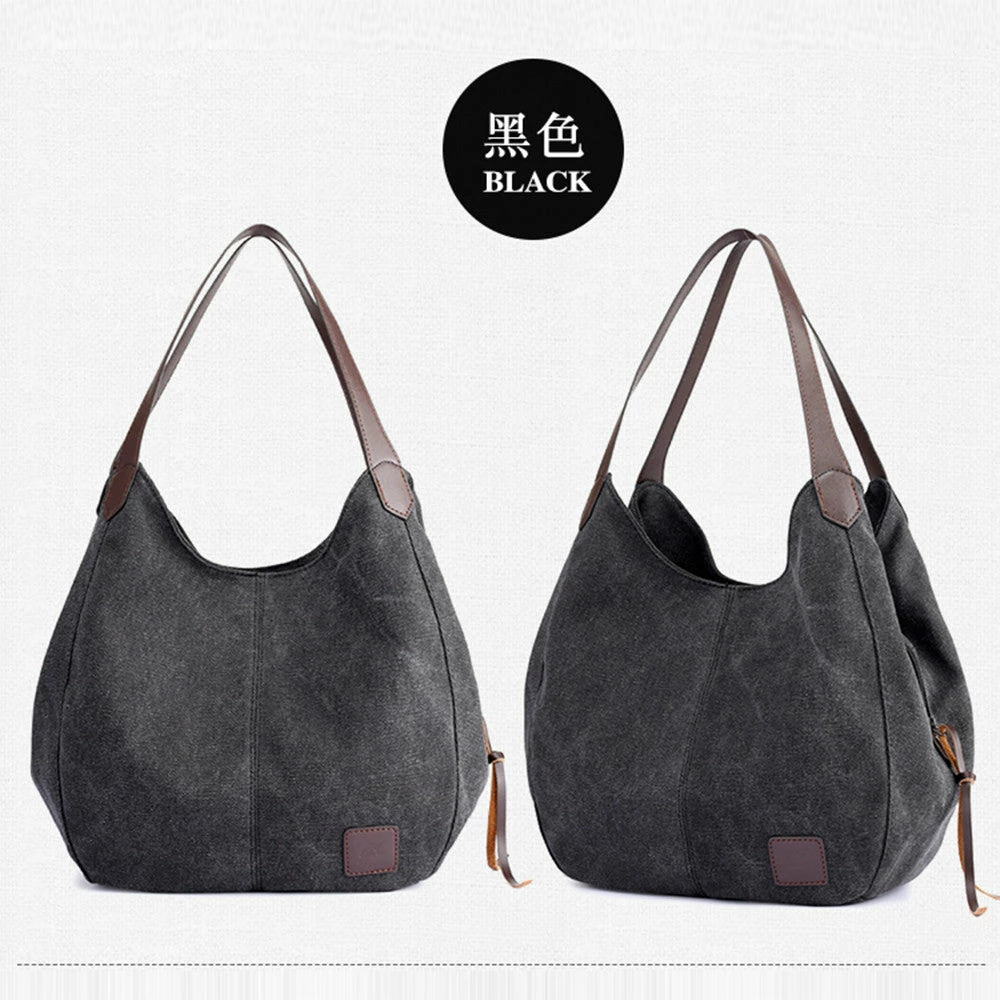 Women'S Canvas Handbags Vintage High Quality Female Hobos Single Shoulder Bags 3 Women'S Canvas Handbags Vintage High Quality Female Hobos Single Shoulder Bags - Image 3
