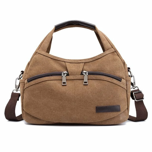 Vintage Canvas Bag Women Handbags Multi-Pocket Hobos Shoulder Bag Female Casual Tote Bag Ladies 3 Vintage Canvas Bag Women Handbags Multi-Pocket Hobos Shoulder Bag Female Casual Tote Bag Ladies - Image 3