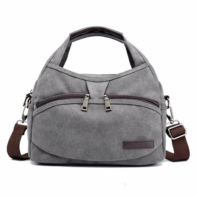 Vintage Canvas Bag Women Handbags Multi-Pocket Hobos Shoulder Bag Female Casual Tote Bag Ladies 6 Vintage Canvas Bag Women Handbags Multi-Pocket Hobos Shoulder Bag Female Casual Tote Bag Ladies - Image 6