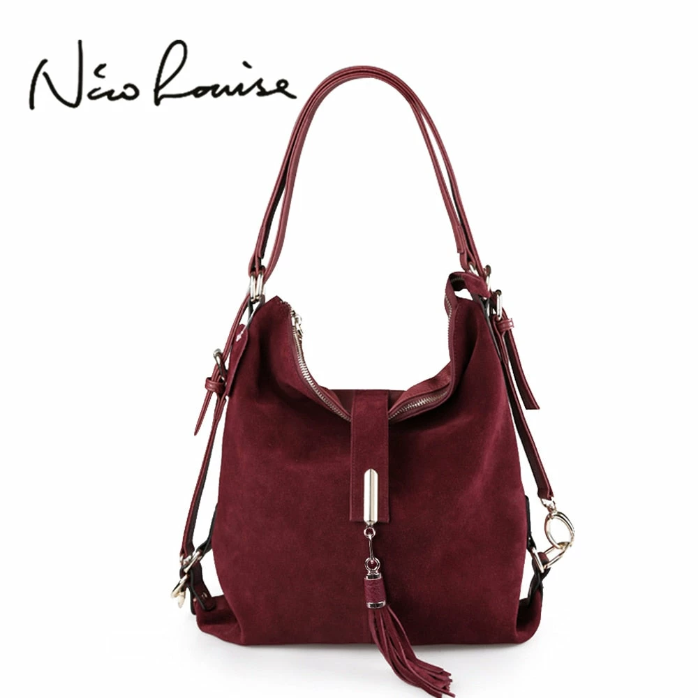 Nico Louise Women Real Split Suede Leather Shoulder Bag Female Leisure Nubuck Casual Handbag Hobo 1 Nico Louise Women Real Split Suede Leather Shoulder Bag Female Leisure Nubuck Casual Handbag Hobo